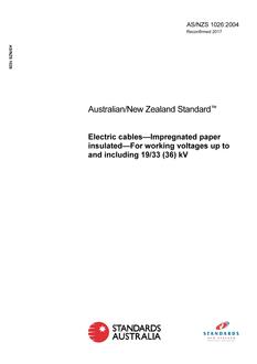 AS/NZS 1026: 04/29/2004 Electric cables – Impregnated paper insulated – For working voltages up to and including 19/33 (36) kV