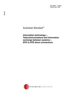 AS 8481: 01/01/2000 Information technology – Telecommunications and information exchange between systems – DTE to DTE direct connections