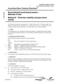 AS/NZS 4266.9: 06/19/2003 Reconstituted wood-based panels – Methods of test, Method 9: Thickness stability and glue bond quality