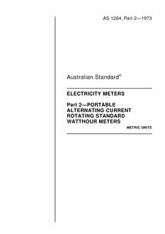 AS 1284.2: 01/01/1973 Electricity metering – Portable alternating current rotating standard watthour meters