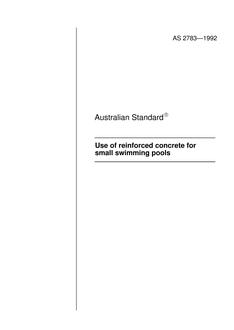 AS 2783: 06/15/1992 Use of reinforced concrete for small swimming pools