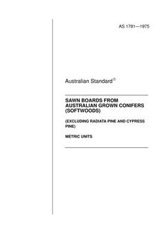 AS 1781: 01/01/1975 Sawn boards from Australian grown conifers (softwoods) (excluding radiata pine and cypress pine)