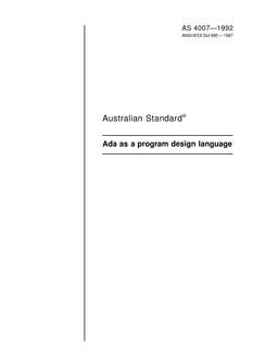 AS 4007: 01/01/1992 Ada as a program design language