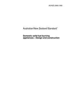 AS/NZS 3869: 07/05/1999 Domestic solid fuel burning appliances – Design and construction
