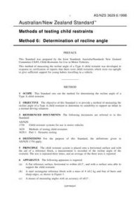AS/NZS 3629.6: 11/05/1998 Methods of testing child restraints, Method 6: Determination of recline angle