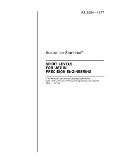 AS 2054: 12/31/1976 Spirit levels for use in precision engineering