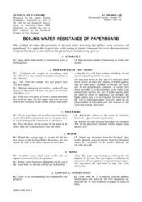AS 1301.443S: 01/01/1988 Methods of test for pulp and paper (metric units) – Boiling water resistance of paperboard