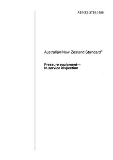 AS/NZS 3788: 10/05/1996 Pressure equipment – In-service inspection