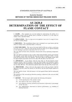 AS 2428.4: 01/01/1981 Methods of testing smoke/heat release vents – Determination of effect of flame contact
