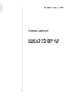 AS 1200 SUPP 1.2: 01/01/1989 Rulings to the SAA Boiler Code (Supplement to AS 1200-1988)