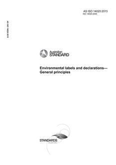 AS ISO 14020: 10/27/2015 Environmental labels and declarations – General principles