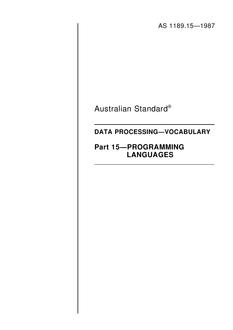 AS 1189.15: 01/01/1987 Data processing – Vocabulary – Programming languages