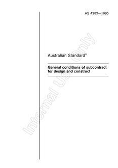 AS 4303: 01/01/1995 General conditions of subcontract for design and construct