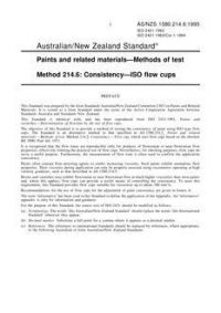 AS/NZS 1580.214.6: 06/05/1995 Paints and related materials, Method 214.6: Methods of test – Consistency – ISO flow cups