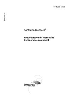 AS 5062: 11/08/2006 Fire protection for mobile and transportable equipment