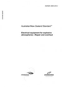 AS/NZS 3800: 11/22/2012 Electrical equipment for explosive atmospheres – Repair and overhaul