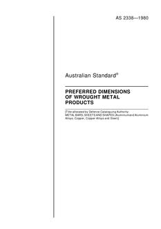 AS 2338: 12/31/1979 Preferred dimensions of wrought metal products