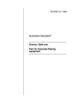 AS 2550.15: 01/01/1994 Cranes – Safe use – Concrete placing equipment