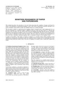 AS 1301.439S: 12/31/1990 Methods of test for pulp and paper – Bendtsen roughness of paper and paperboard