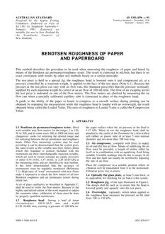 AS 1301.439S: 12/31/1990 Methods of test for pulp and paper – Bendtsen roughness of paper and paperboard