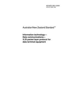 AS/NZS 3621: 01/17/2000 Information technology – Data communications – X.25 packet layer protocol for data terminal equipment