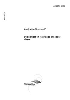 AS 2345: 06/13/2006 Dezincification resistance of copper alloys