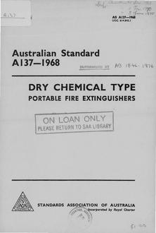 AS A137: 01/01/1968 Dry chemical type portable fire extinguishers