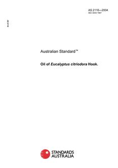 AS 2116: 05/13/2004 Oil of Eucalyptus citriodora Hook