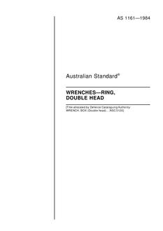 AS 1161: 01/01/1984 Wrenches – Ring, double head
