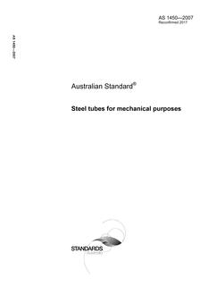 AS 1450: 10/09/2007 Steel tubes for mechanical purposes