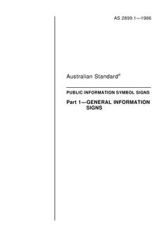 AS 2899.1: 01/01/1986 Public information symbol signs, Part 1: General information signs