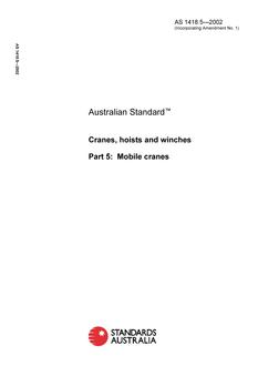 AS 1418.5: 01/01/2002 Cranes, hoists and winches – Mobile cranes