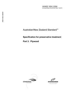 AS/NZS 1604.3: 10/15/2004 Specification for preservative treatment, Part 3: Plywood