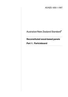 AS/NZS 1859.1: 02/05/1997 Reconstituted wood-based panels, Part 1: Particleboard
