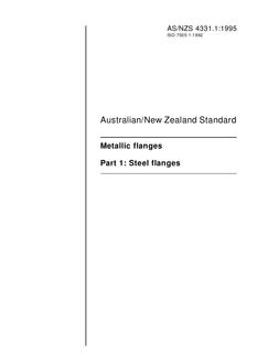 AS/NZS 4331.1: 12/05/1995 Metallic flanges, Part 1: Steel flanges