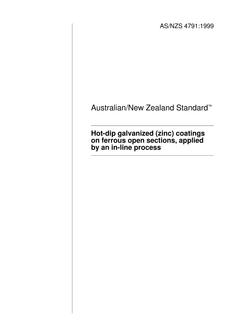 AS/NZS 4791: 05/05/1999 Hot-dip galvanized (zinc) coatings on ferrous open sections, applied by an in-line process
