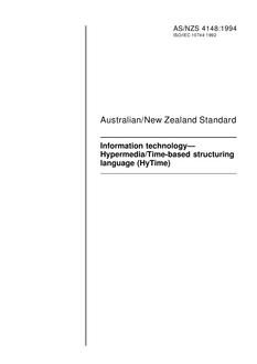 AS/NZS 4148: 04/18/1994 Information technology – Hypermedia/Time-based structuring language (HyTime)
