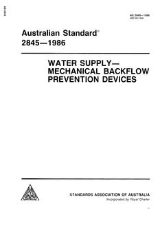 AS 2845: 12/31/1985 Water supply – Mechanical backflow prevention devices