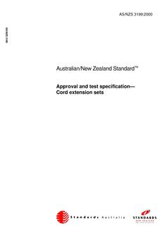 AS/NZS 3199: 07/06/2000 Approval and test specification for cord extension sets – Cord extension sets