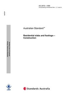 AS 2870: 01/01/1996 Residential slabs and footings – Construction