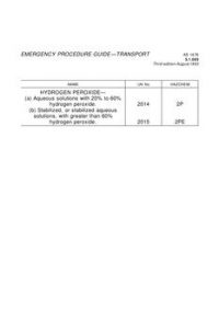 AS 1678.5.1.005: 01/01/1993 Emergency procedure guide – Transport – Hydrogen peroxide (20% or more)