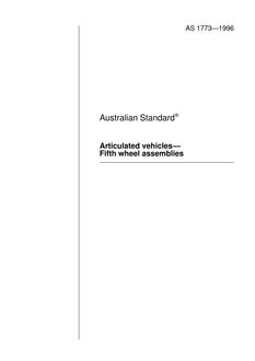 AS 1773: 01/01/1996 Articulated vehicles – Fifth wheel assemblies
