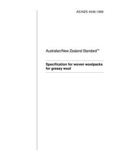 AS/NZS 4546: 04/05/1999 Specification for woven woolpacks for greasy wool