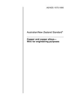 AS/NZS 1573: 12/05/1995 Copper and copper alloys – Wire for engineering purposes