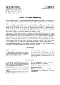 AS 1301.451RP: 01/01/1992 Methods of test for pulp and paper – Fibre furnish analysis