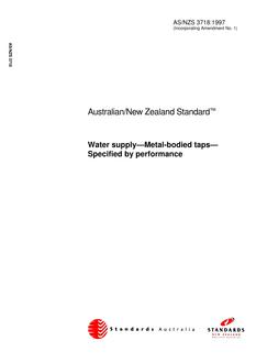 AS/NZS 3718: 05/05/1997 Water supply – Metal-bodied taps – Specified by performance