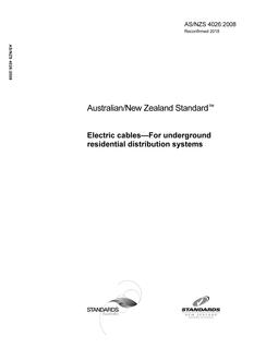 AS/NZS 4026: 09/17/2008 Electric cables – For underground residential distribution systems