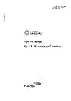 AS 2542.2.2: 12/17/2014 Sensory analysis, Part 2.2: Methodology – Triangle test