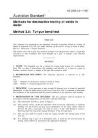 AS 2205.3.5: 01/01/1997 Methods for destructive testing of welds in metal – Tongue bend test