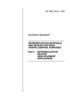 AS 1906.2: 12/31/1980 Retroreflective materials and devices for road traffic control purposes – Retroreflective devices (non-pavement application)